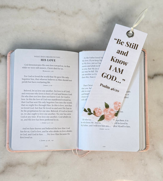 Christian Bookmark Gift | Be Still and Know Bookmark | Psalm 46:10 Bookmark | Religious Gift for Women | Scripture Bookmarking