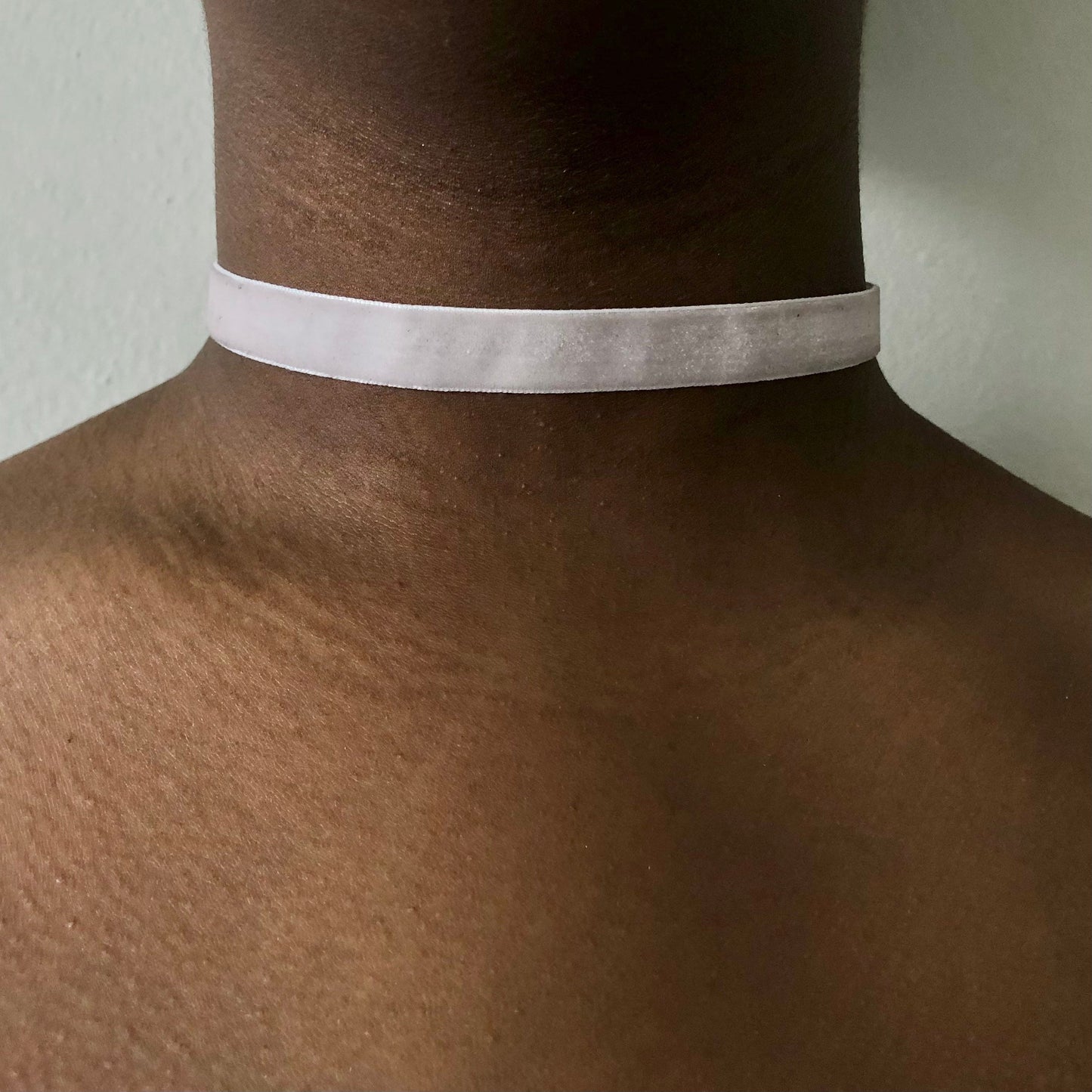Pink choker velvet necklace