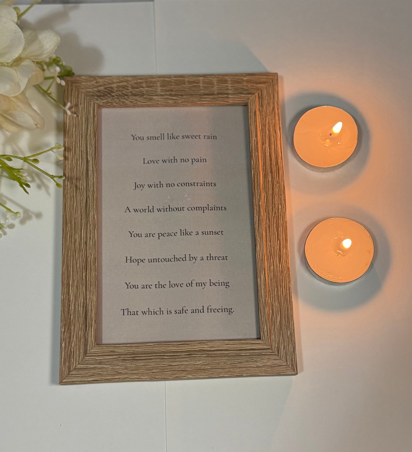 Wood Frame with Romantic Poem for Spouse, Wedding Gift for Her