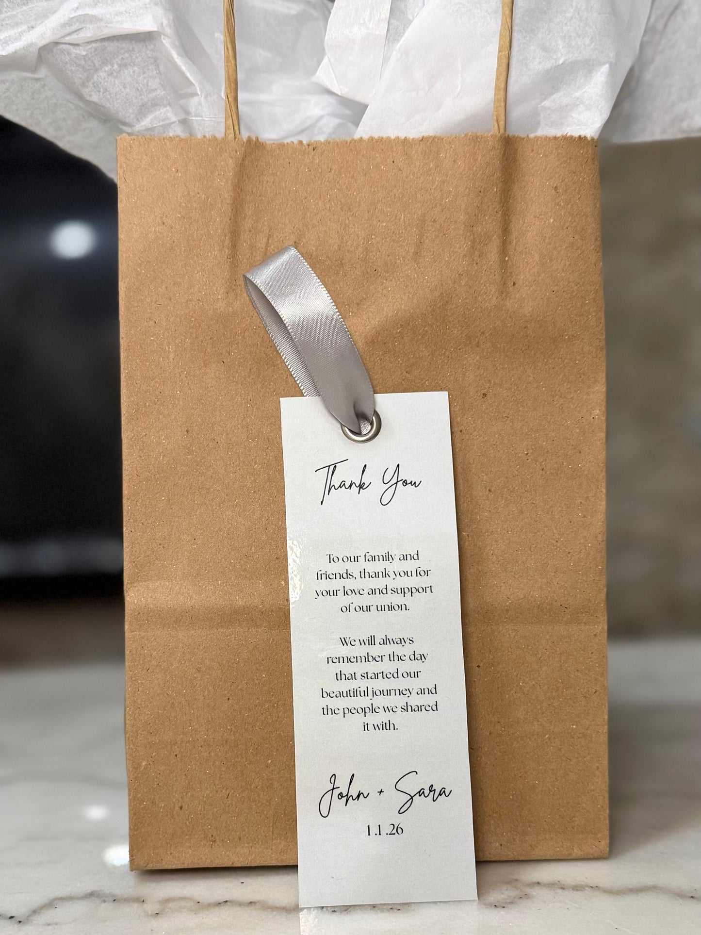 Personalized Wedding Favors Thank You Card Bookmark Motivational Book Accessories and Keepsakes