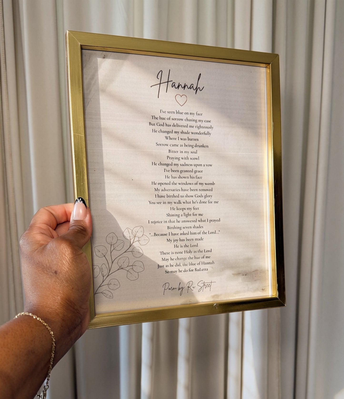 Hannah |A Poem of Encouragement and Perseverance 8x10 Frame