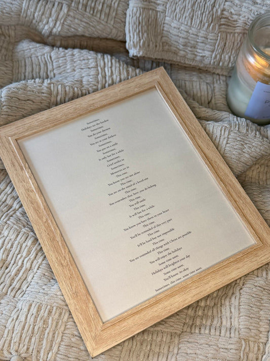 Memorial Poem Keepsake Frame: Bereavement Comfort Gift Grief Gift (8x10)