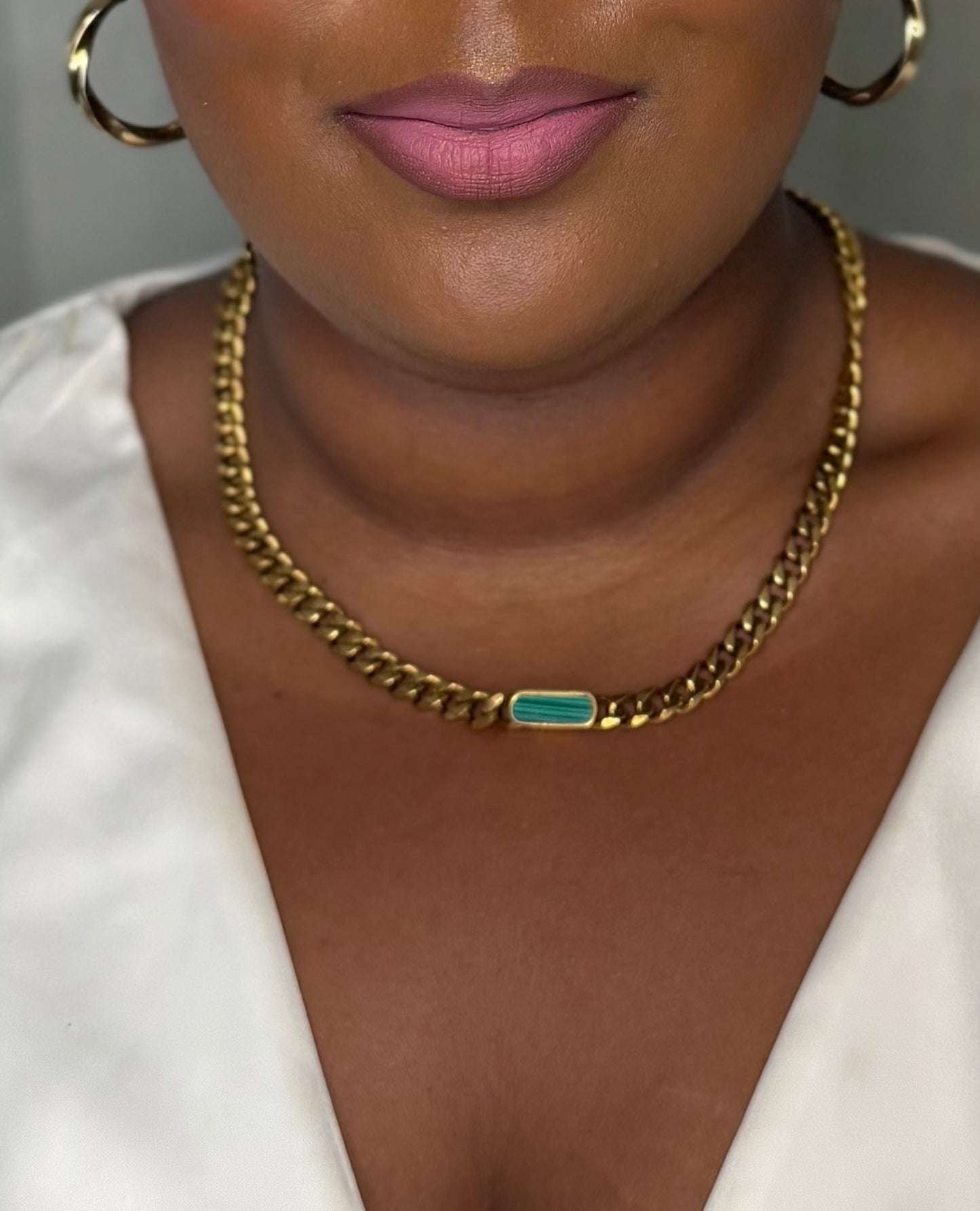 Unisex 18k Gold Cuban Necklace