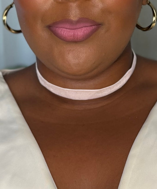 Pink choker velvet necklace