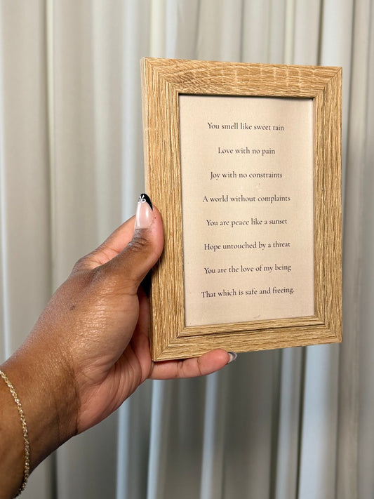 Wood Frame with Romantic Poem for Spouse, Wedding Gift for Her