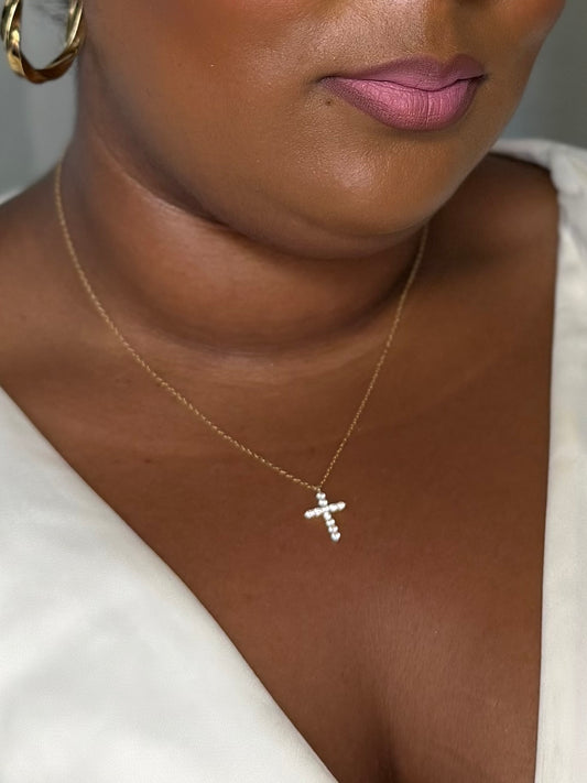 Christian Jewelry Gold Necklace Cross Pendant Necklace Sterling Silver Jewelry Faith Gifts
