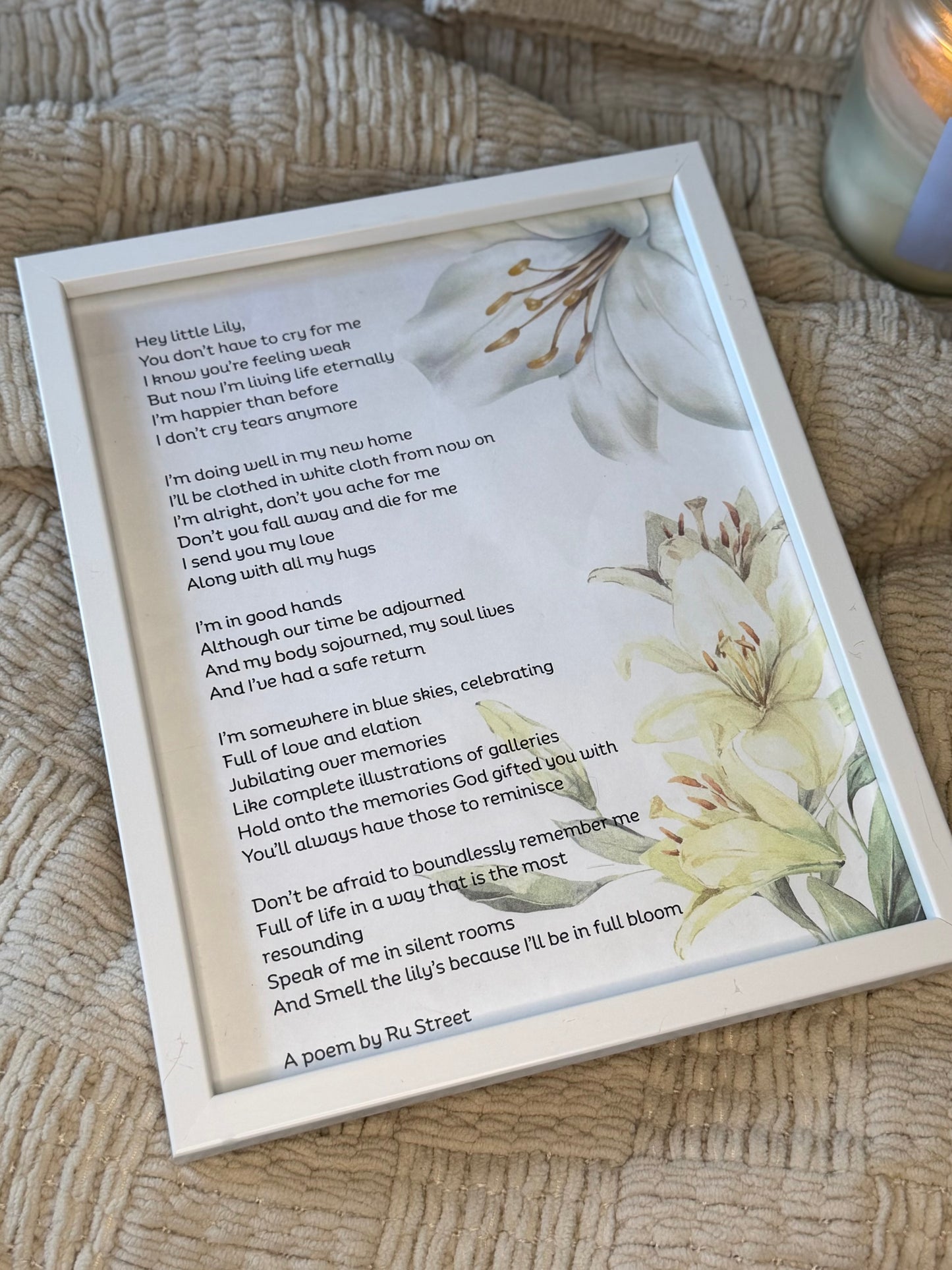 Memorial Poem Keepsake Frame | Sympathy Gift for Loss | Bereavement Poem | Grief Support Gift | Loss of Loved One Comfort Gift | 8x10 Frame