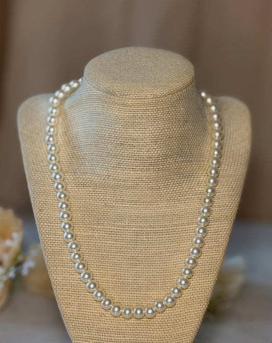 Ivory Pearl Necklace | Vintage Inspired Floral Necklace | Gold and Pearl Jewelry | Romantic Gift for Her
