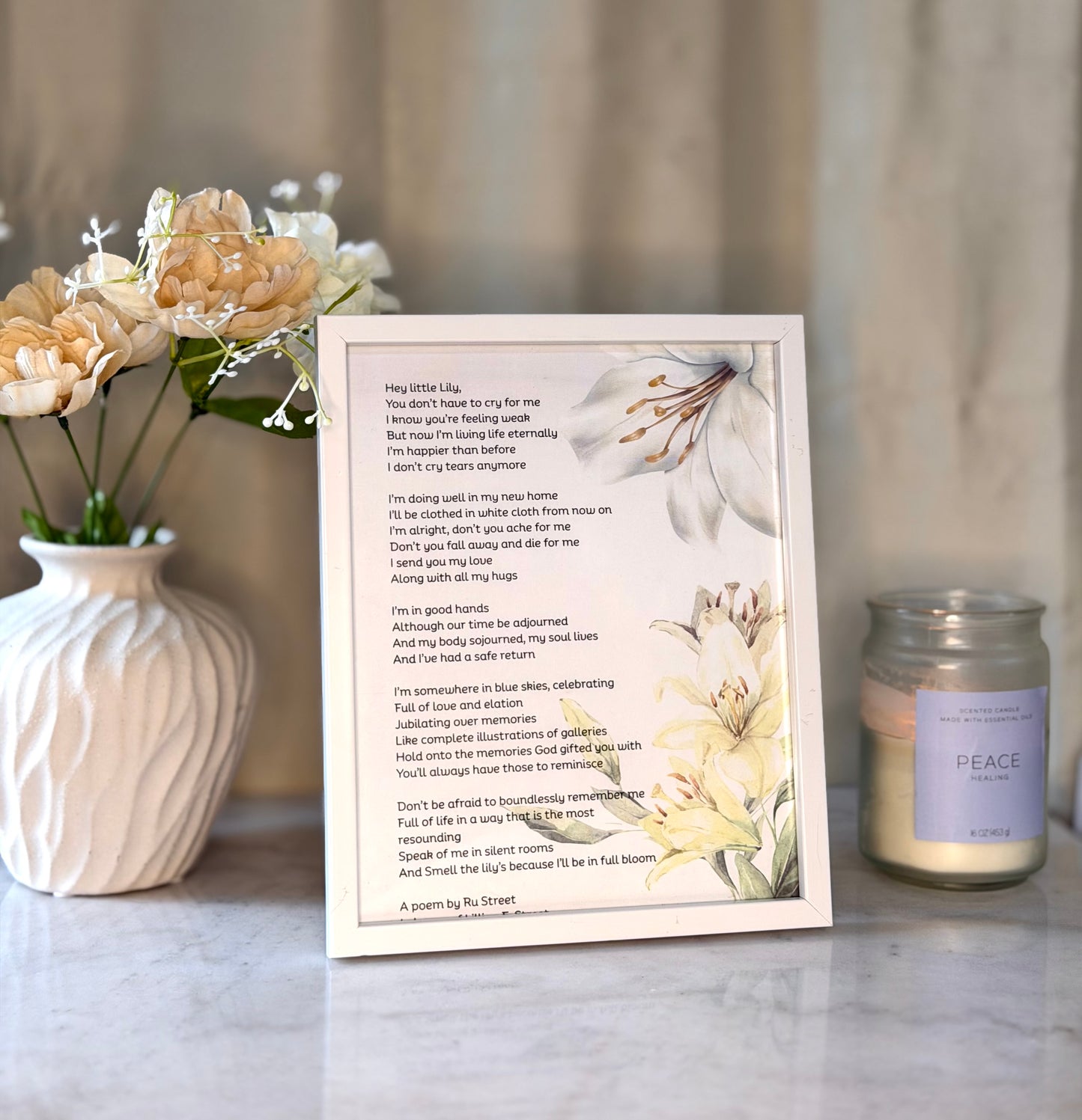 Memorial Poem Keepsake Frame | Sympathy Gift for Loss | Bereavement Poem | Grief Support Gift | Loss of Loved One Comfort Gift | 8x10 Frame
