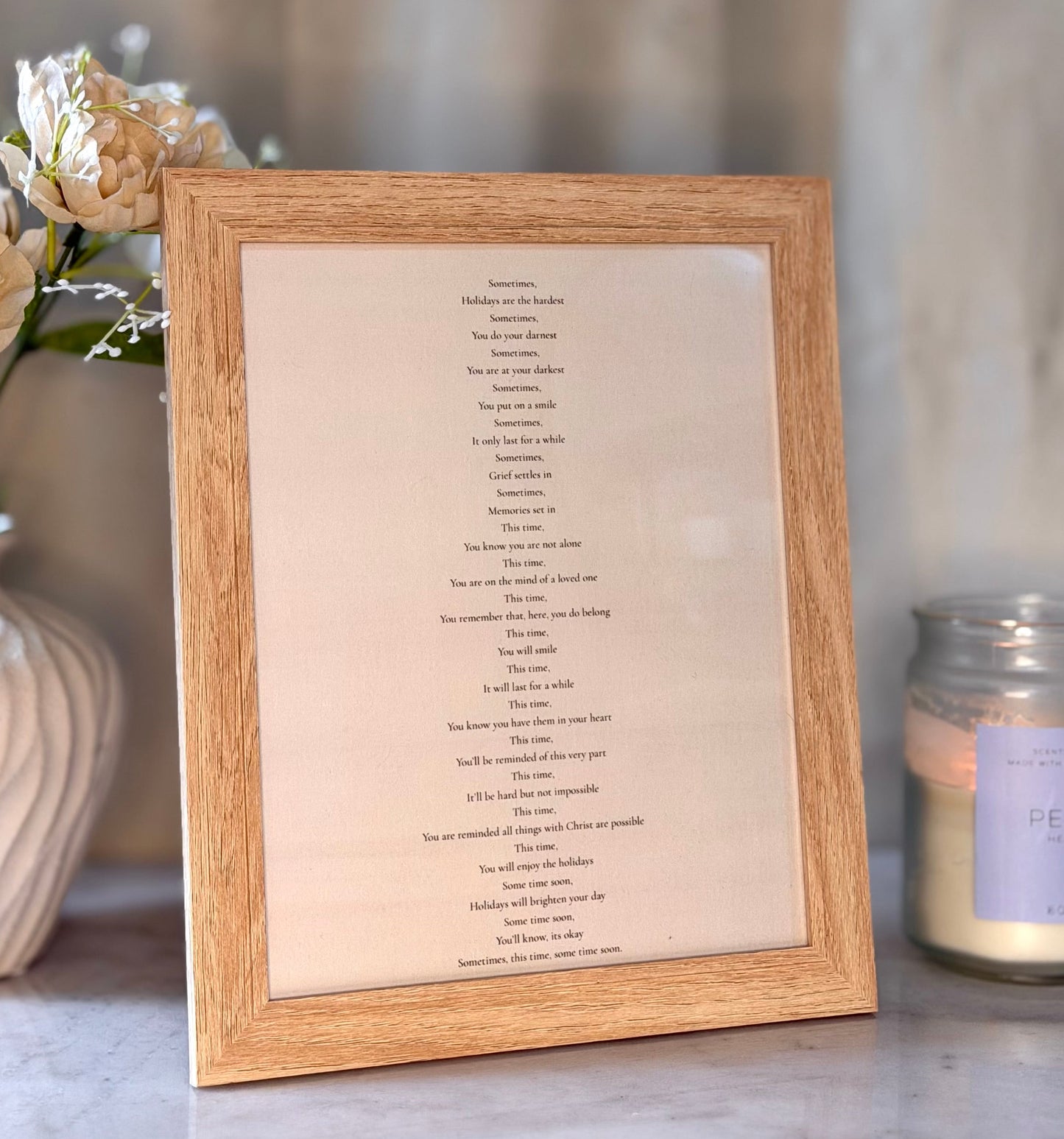 Memorial Poem Keepsake Frame: Bereavement Comfort Gift Grief Gift (8x10)