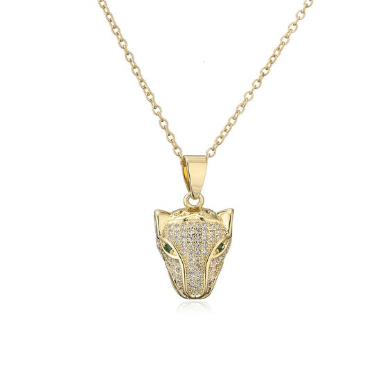 Gold Leopard Pendant Necklace, Animal Charm, Dainty Gold Necklace, Everyday Jewelry Gift for Her