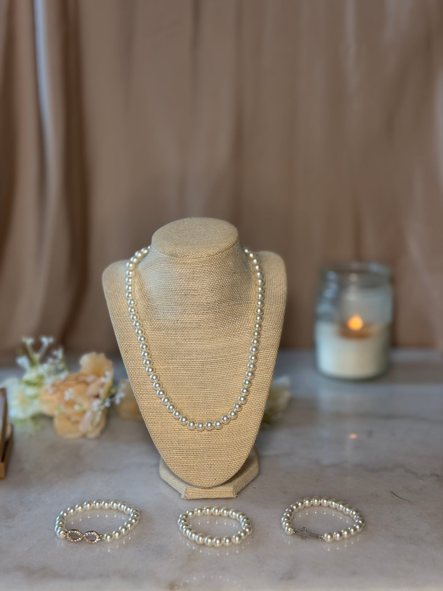 Ivory Pearl Necklace | Vintage Inspired Floral Necklace | Gold and Pearl Jewelry | Romantic Gift for Her
