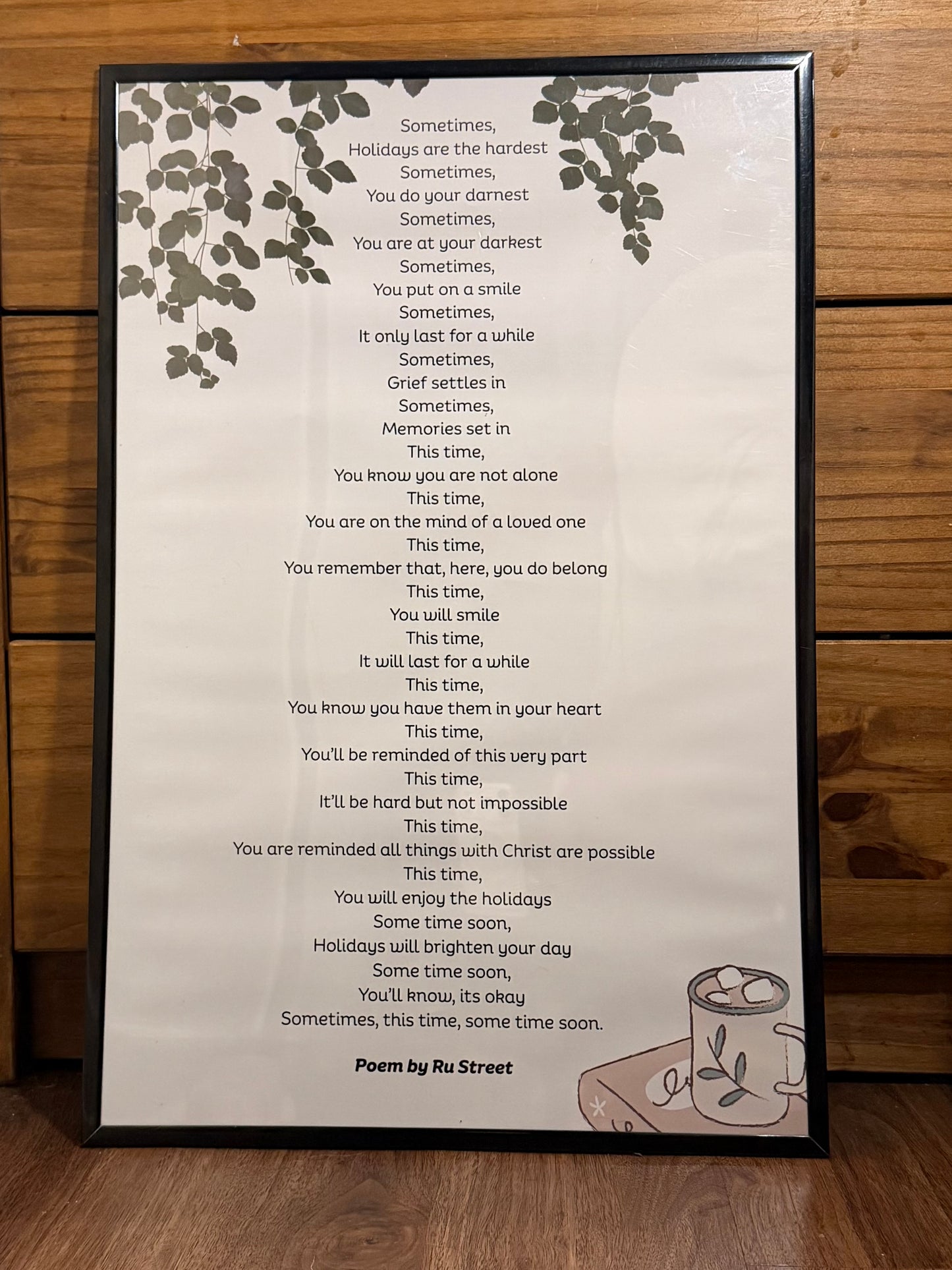 Memorial Poem Keepsake Frame: Bereavement Comfort Gift for Grief (16x24)