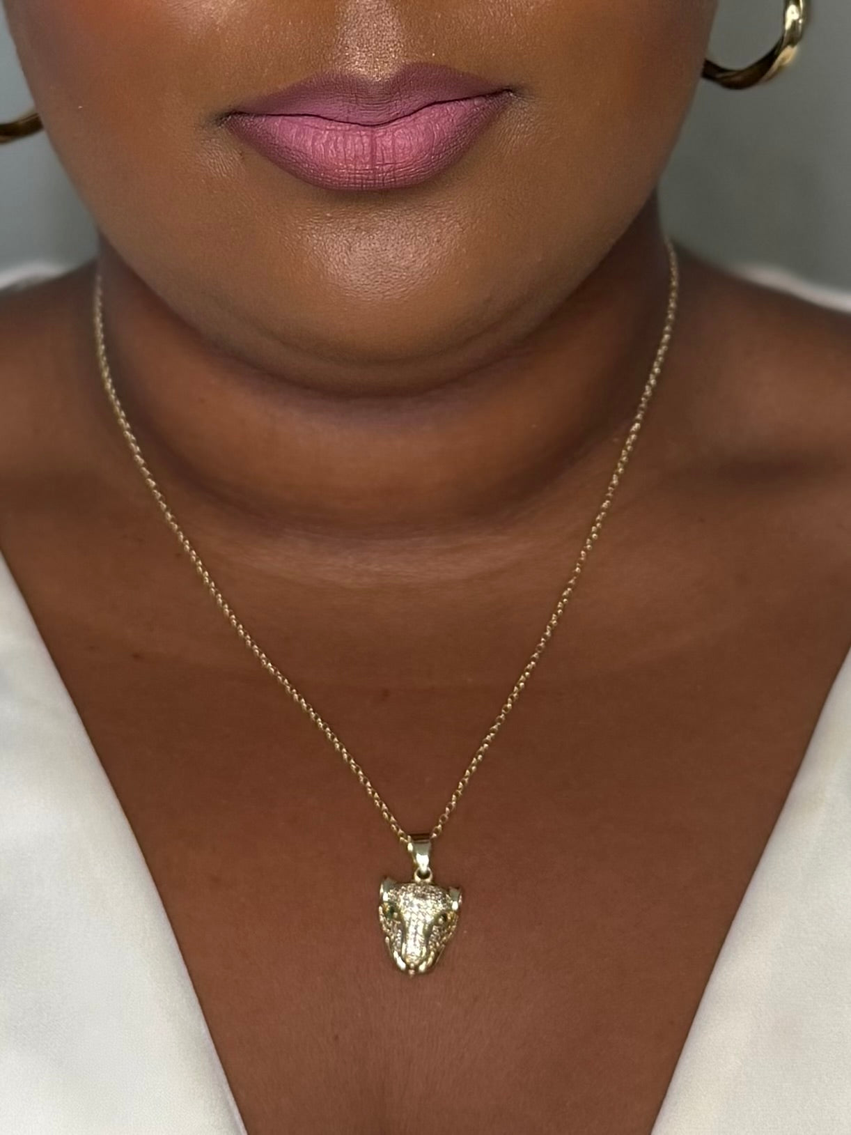 Gold Leopard Pendant Necklace, Animal Charm, Dainty Gold Necklace, Everyday Jewelry Gift for Her