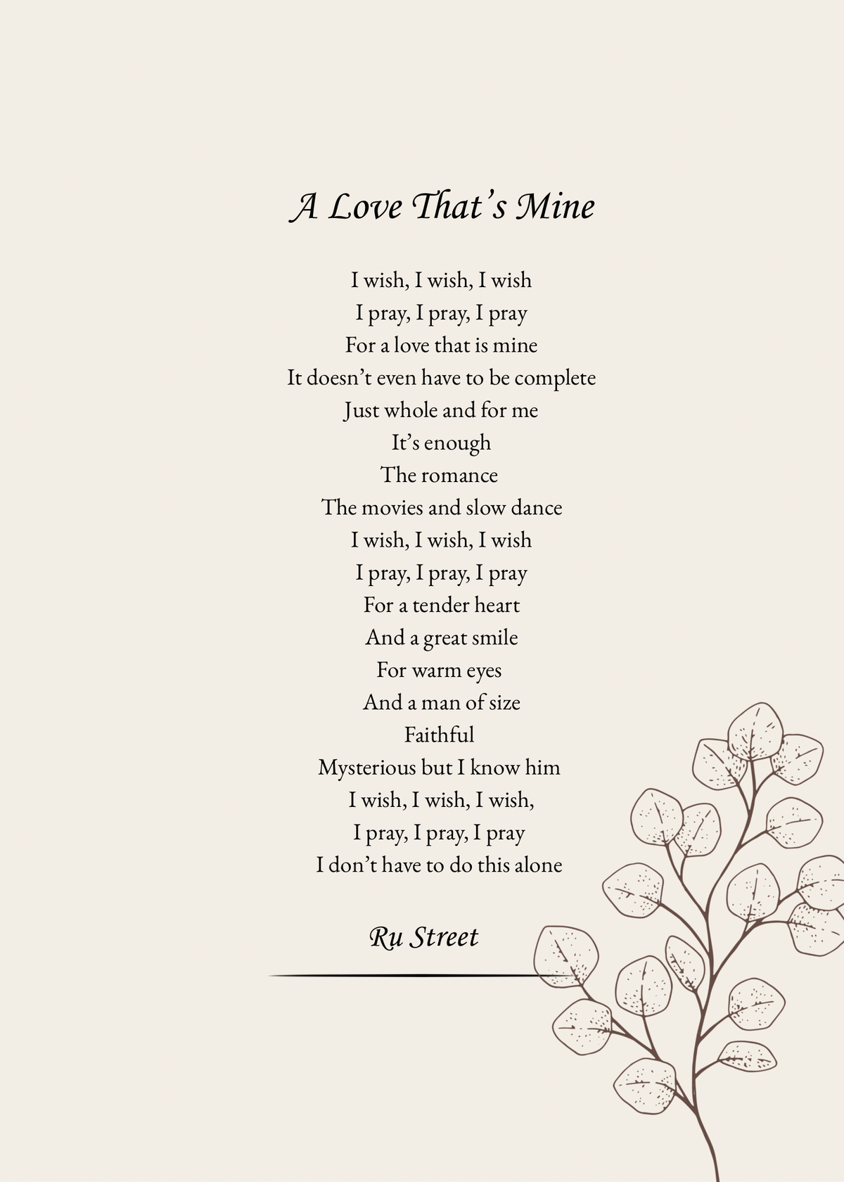 A Love That’s Mine | Framed Poem