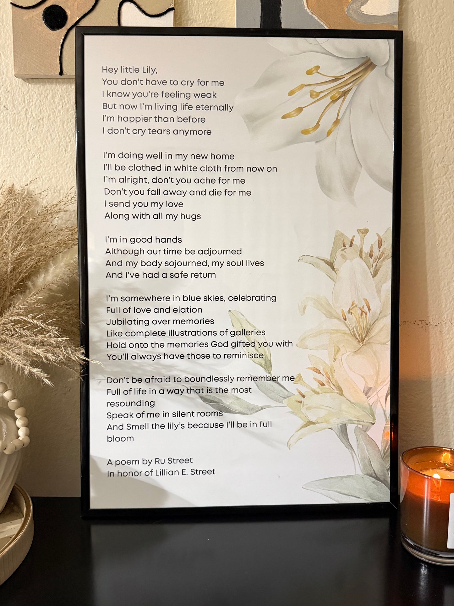 Hey Little Lily Framed Poem