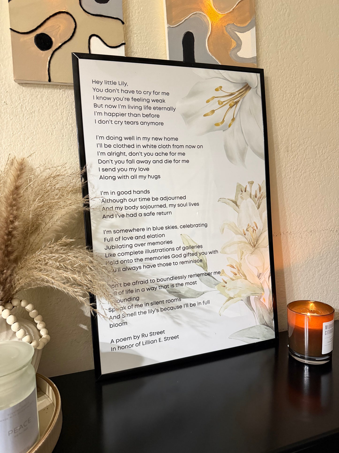 Hey Little Lily Framed Poem