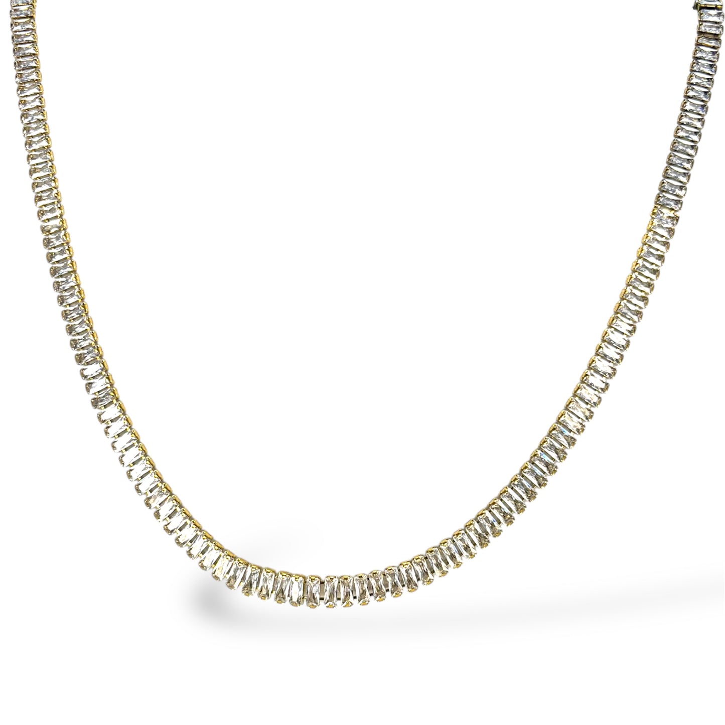 Rhinestone Tennis Choker, Gold Diamond Choker Necklace, Dainty Statement Jewelry, Wedding Guest Accessory, Tennis Necklace