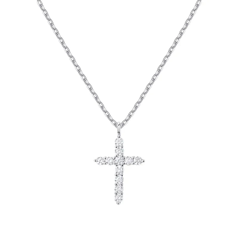 Christian Jewelry Gold Necklace SilverCross Pendant Sterling Silver Jewelry Faith Gifts