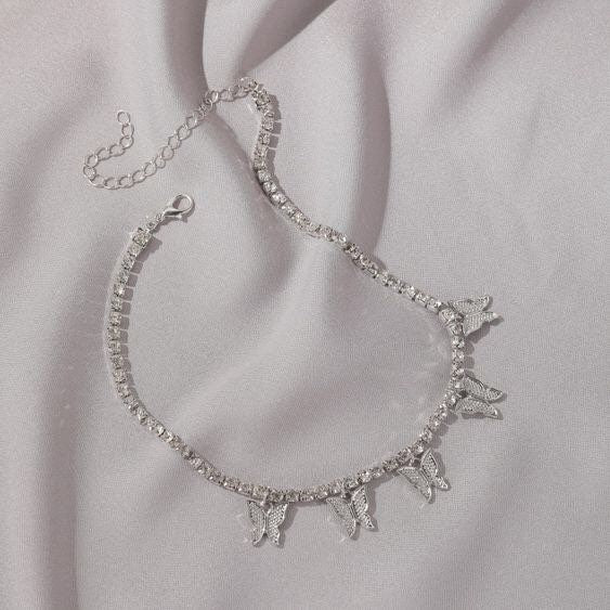 Rhinestone Butterfly Choker