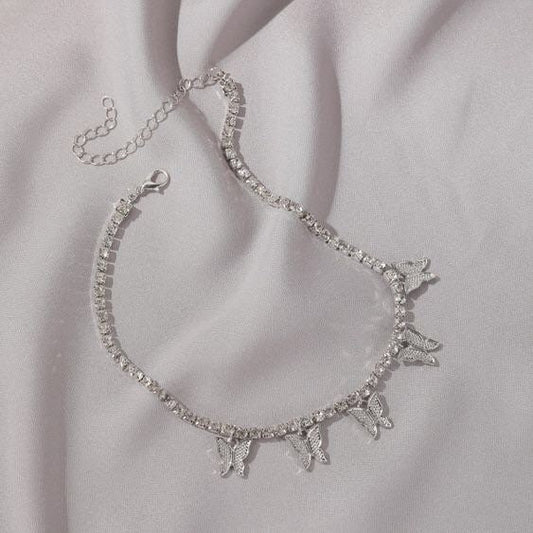 Rhinestone Butterfly Choker